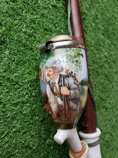 Bavarian Long Stem Pipe with Porcelain Bowl