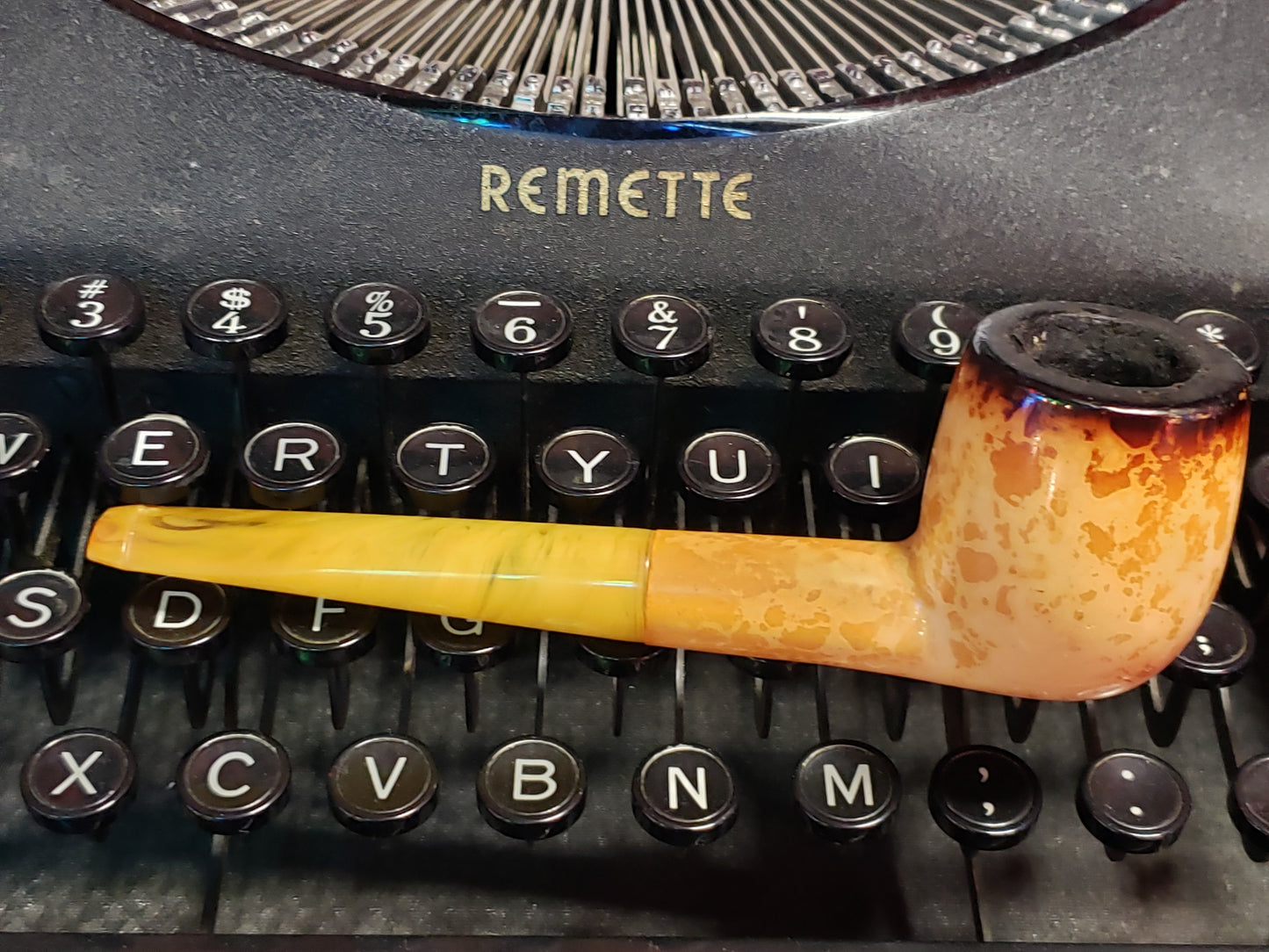 Meerschaum Block Pipe with Bakelite Stem