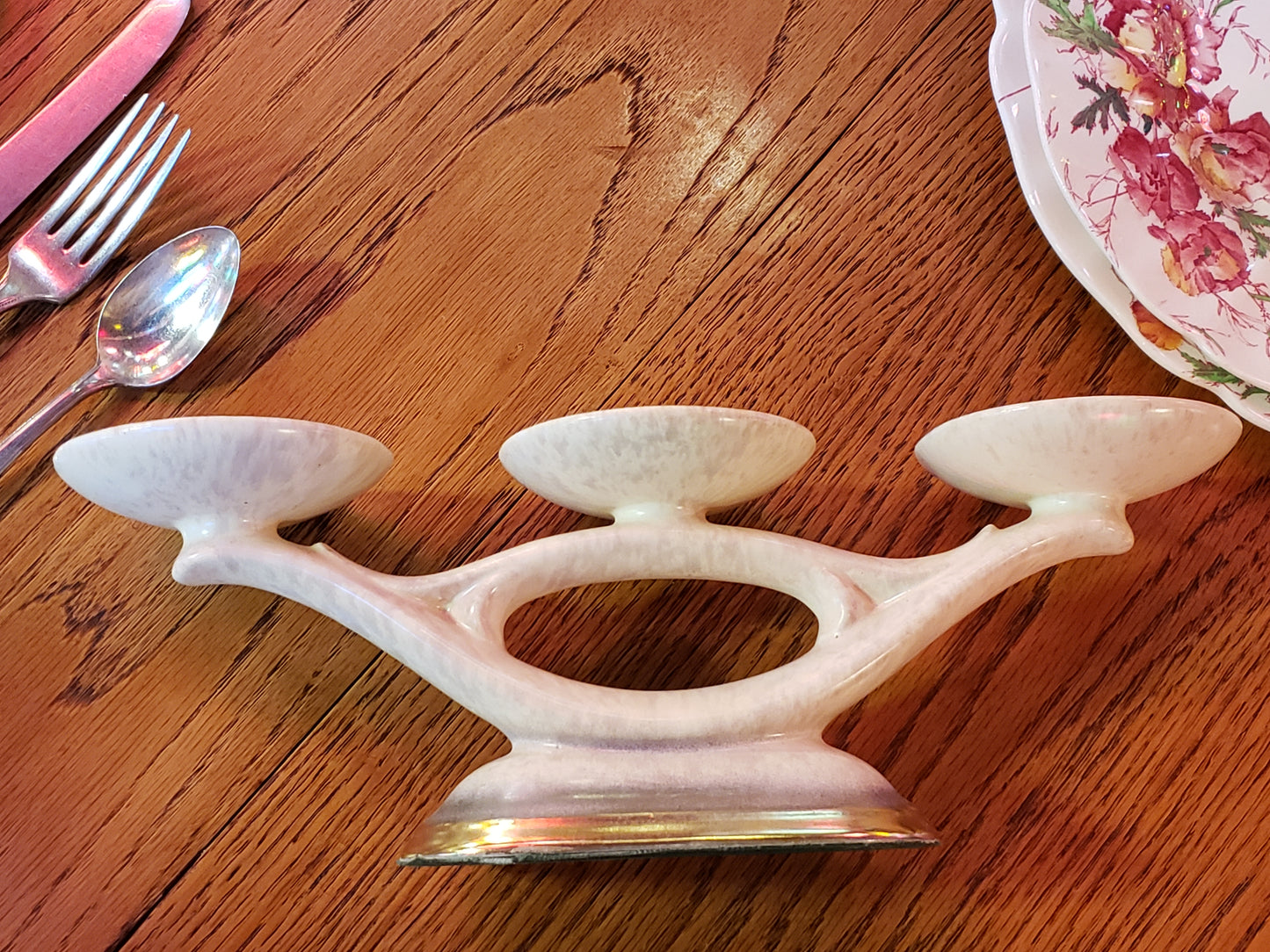 Porcelain 3 Arm Candleholder