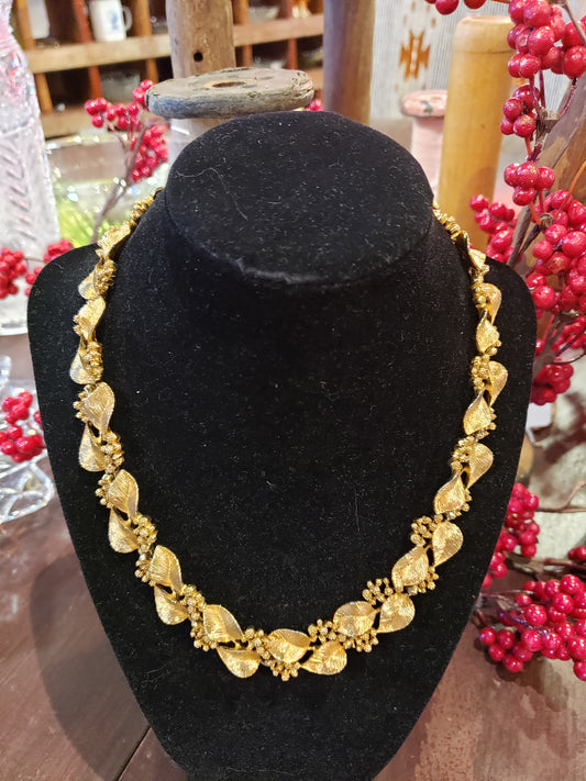 NAPIER Leaves and Berries goldtone necklace