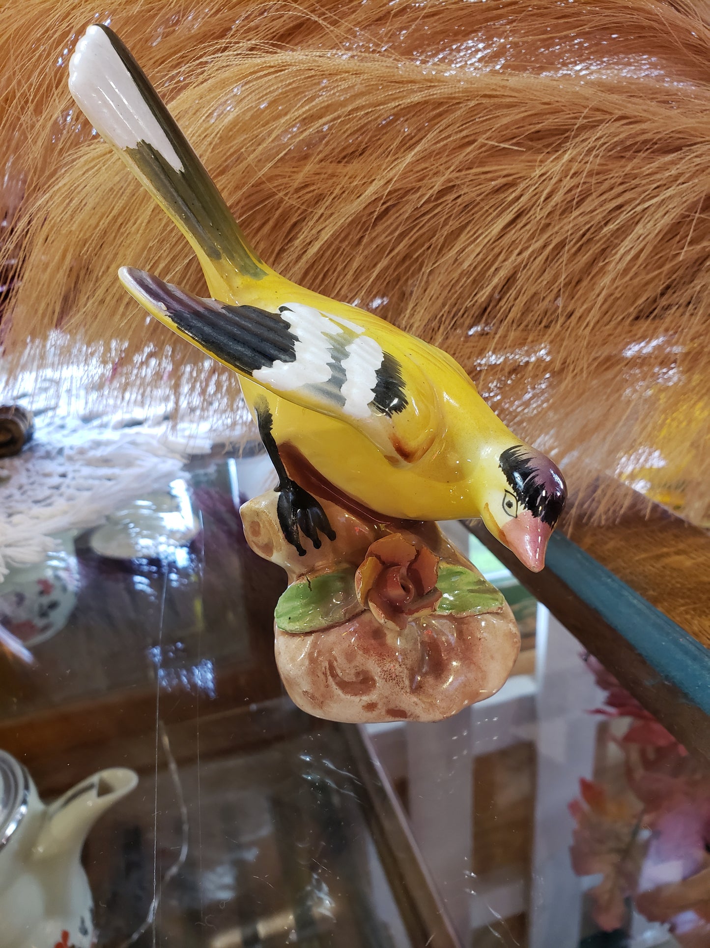 Porcelain Gold Finch Figurine