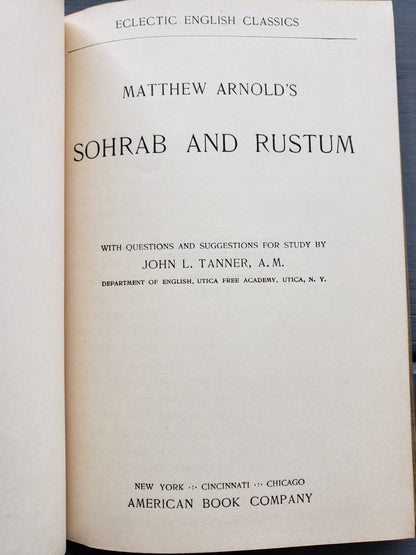 Arnold's Sohrab and Rustum (1910)