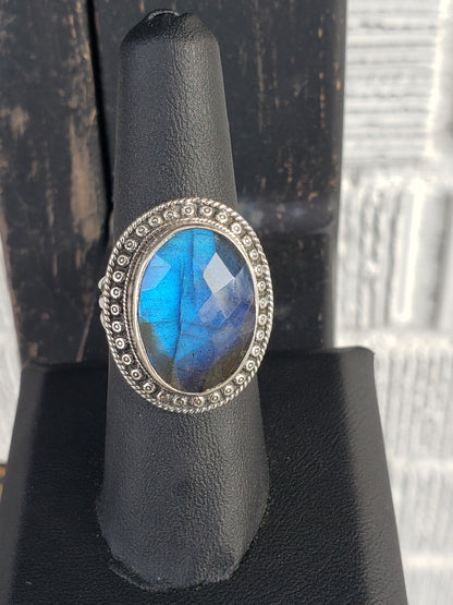 .925 Sterling Labradorite size 7.5 ring