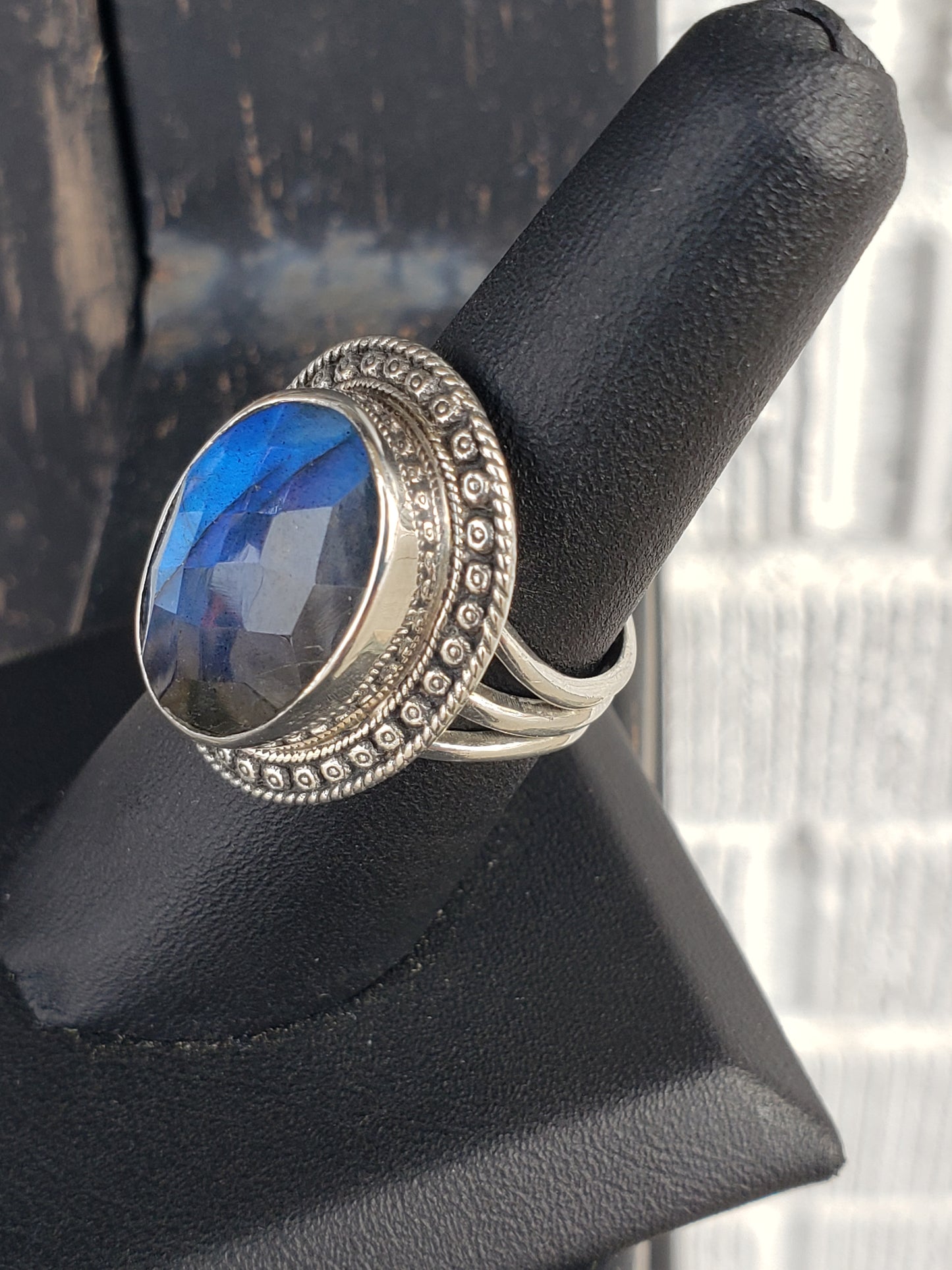 .925 Sterling Labradorite size 7.5 ring