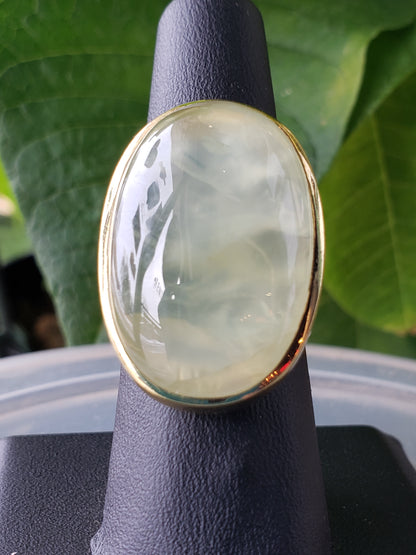 Luna by REMAS .925 ring with an opaque yellow stone SIZE 7.5