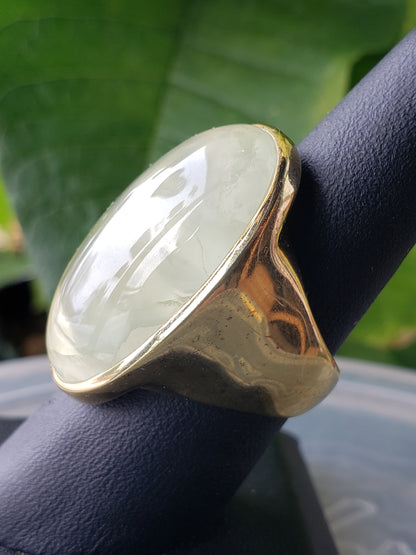 Luna by REMAS .925 ring with an opaque yellow stone SIZE 7.5