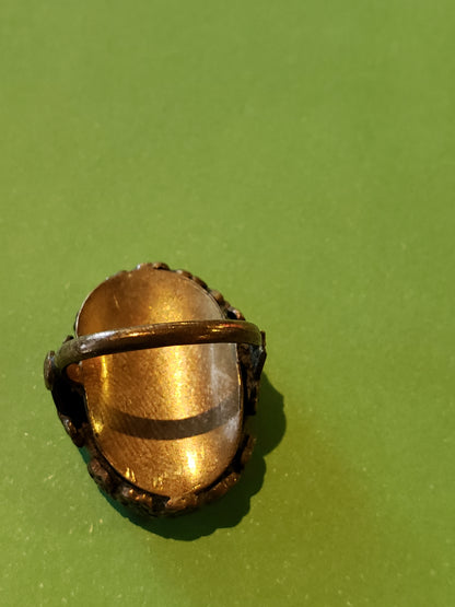 Micro Mosaic Ring size ?4 (needs repair)