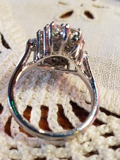 Multi Rhinestone Cocktail ring size 6.5