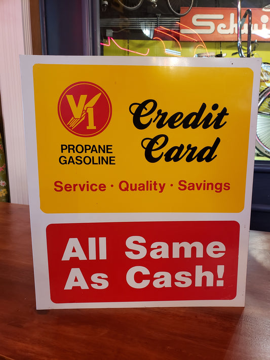 Double Sided Flanged V1 Credit Card sign