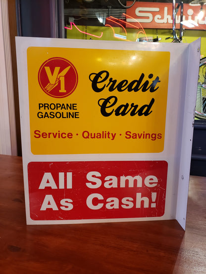 Double Sided Flanged V1 Credit Card sign