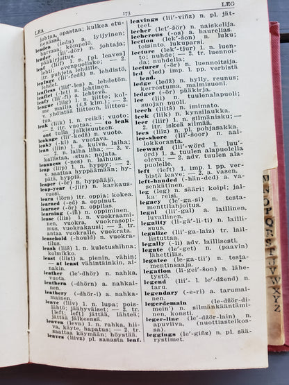 SANAKIRJA English to Finnish dictionary (1914)