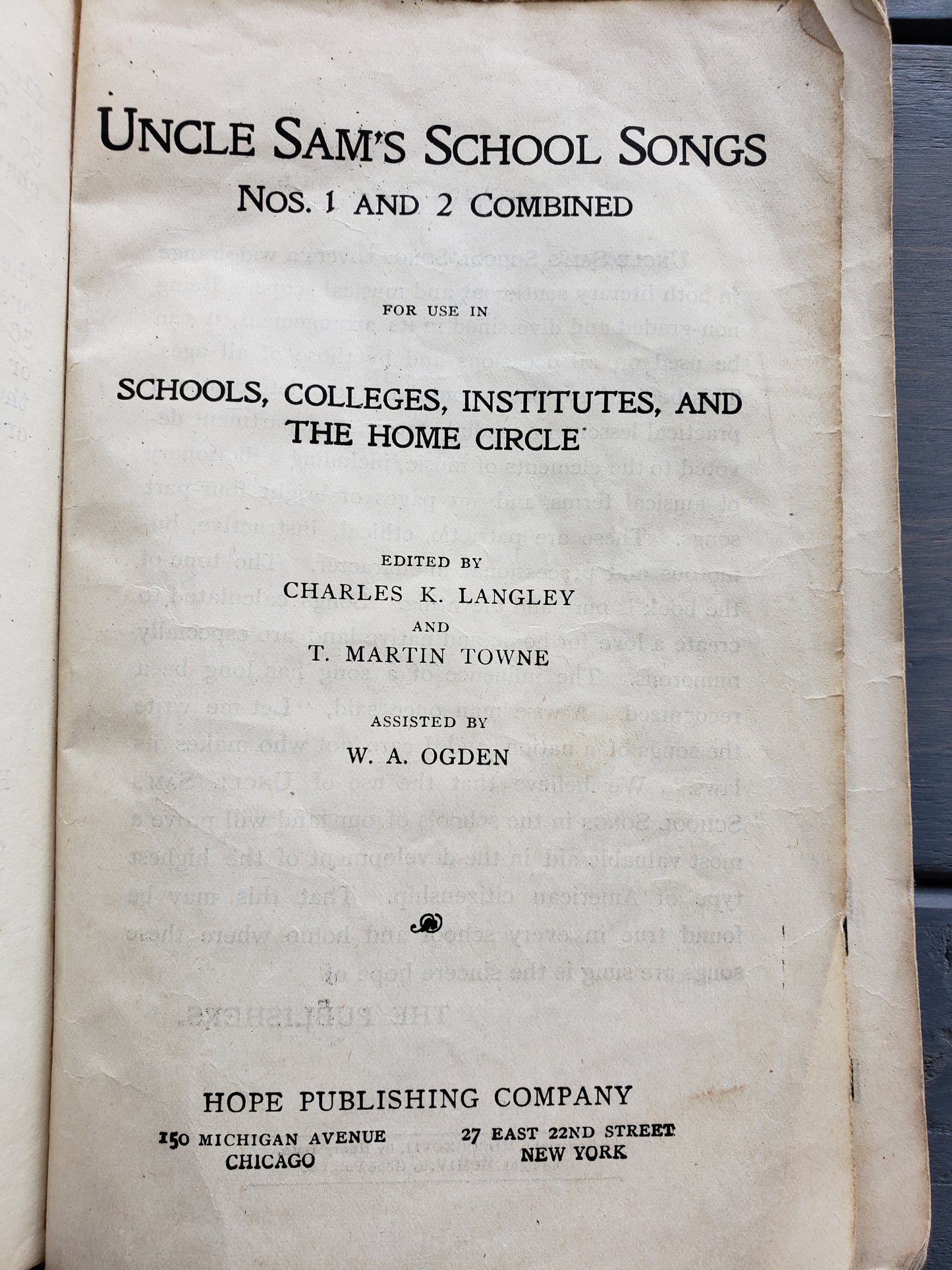 Uncle Sam's School Songs (1908)