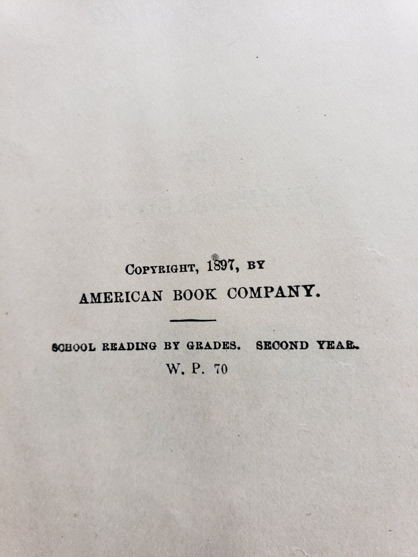 School Reading by Grades Second Year (1897)