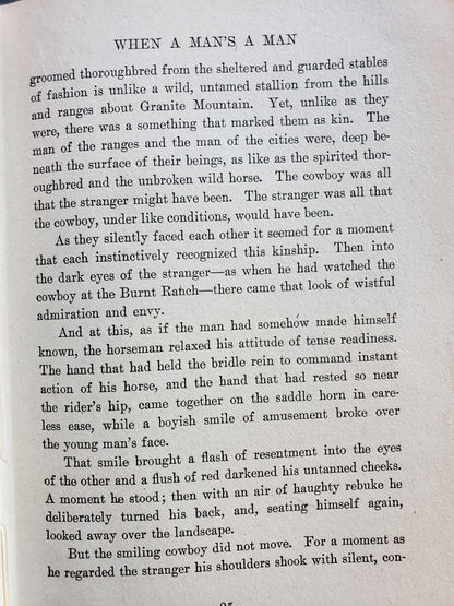 When A Man's A Man by Harold Bell Wright (1916) First Edition