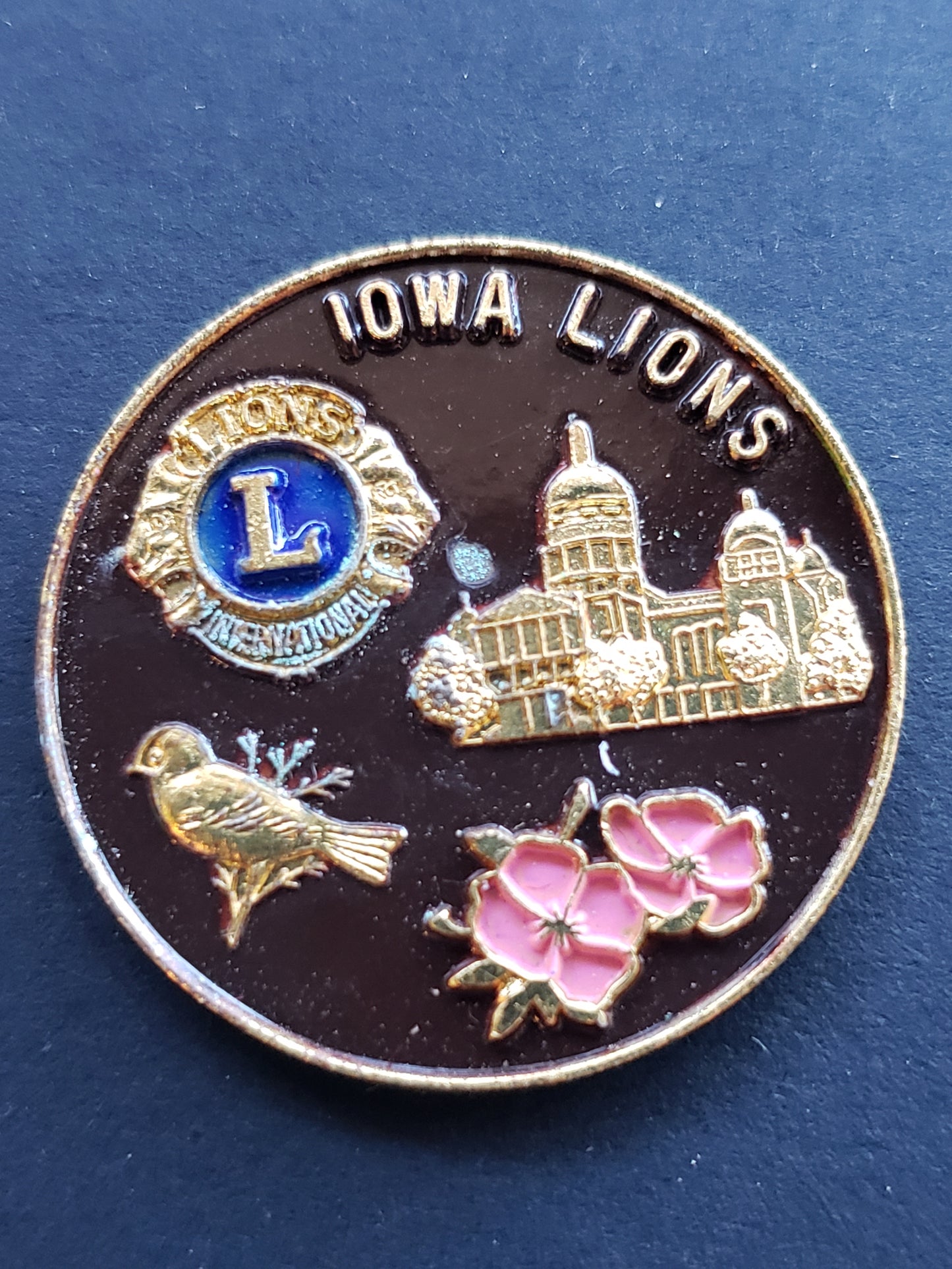 IOWA Lions vintage lapel pin