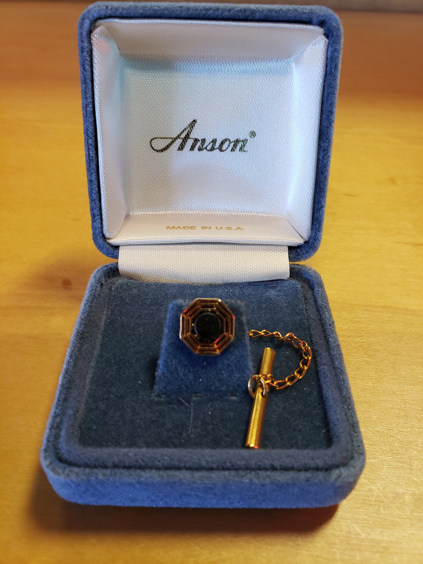 Anson onyx tie tack in box