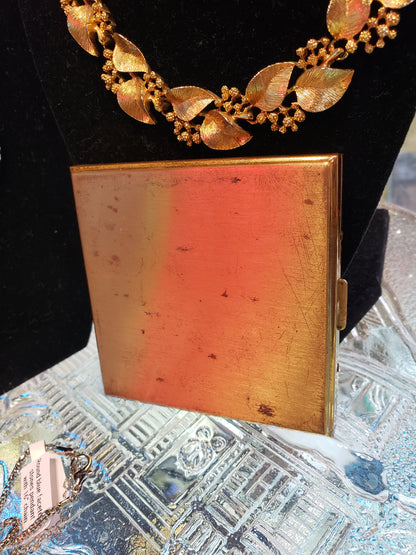 1950s Gold Tone Mirrored Compact