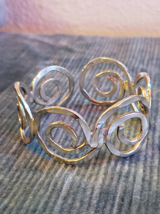 .925 Sterling Curlique Cuff Bracelet