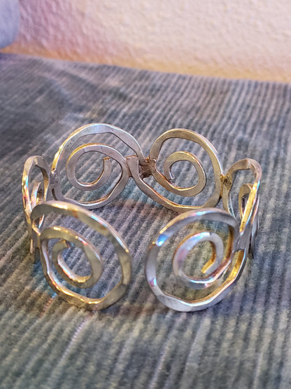 .925 Sterling Curlique Cuff Bracelet