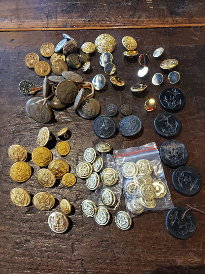 Vintage Military Uniform Buttons