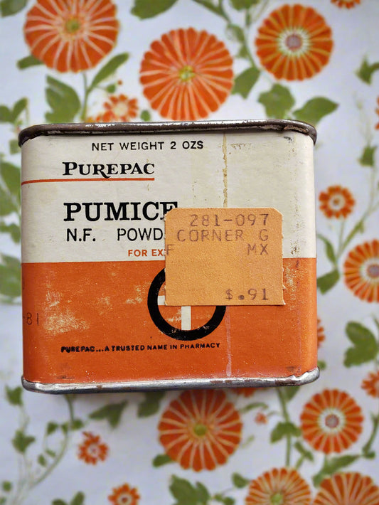 Purepac Pumice powder tin (1981)