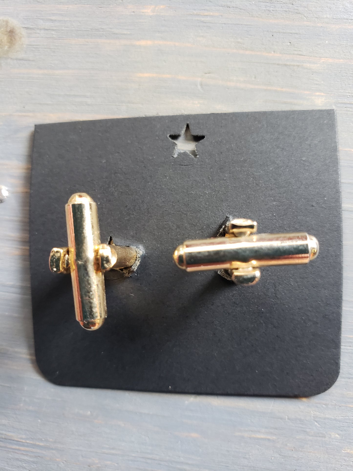 Square brass and Mother of Pearl cuff links