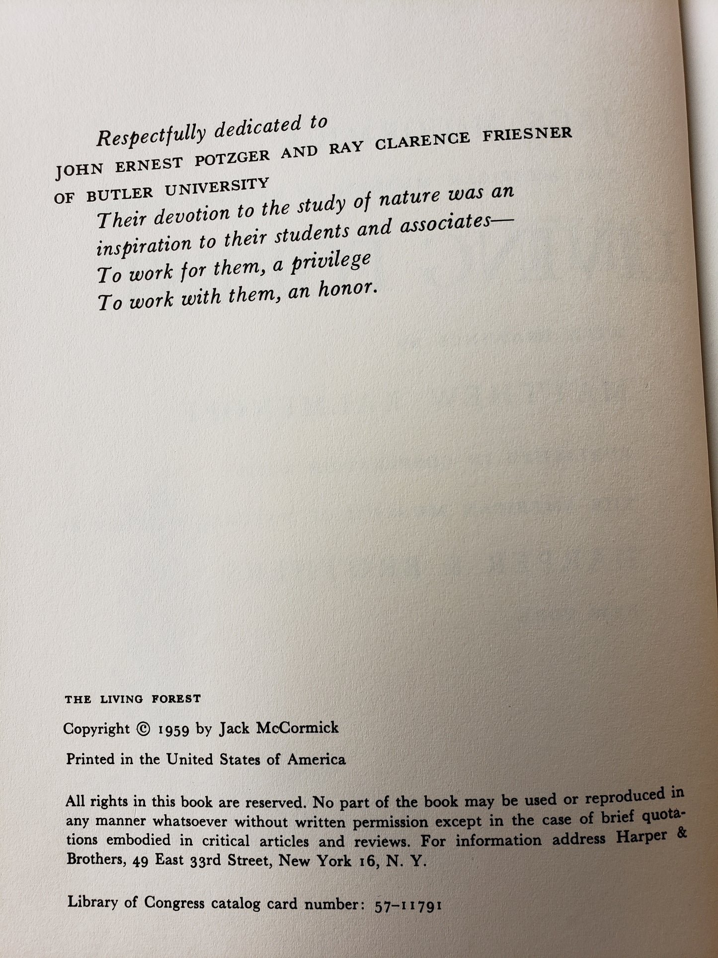 The Living Forest by Jack McCormick (1959)