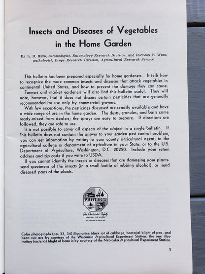 Insects and Diseases of Vegetables in the Home Garden (1967)