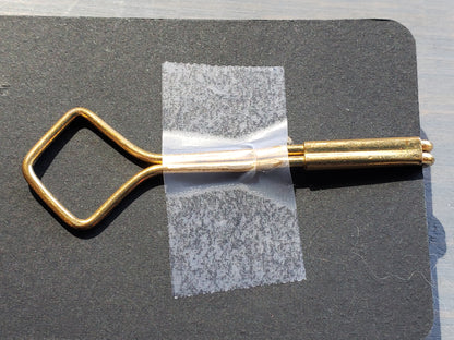 Brass and Green stone tie clip