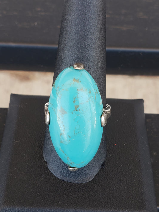 .925 Sterling and Turquoise ring size 10