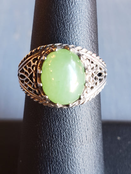 Sterling Jade ring size 7.5