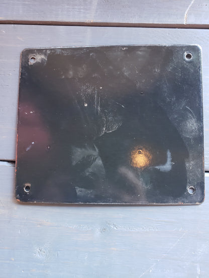 Original 1950s gas pump plate "CONTAINS LEAD "