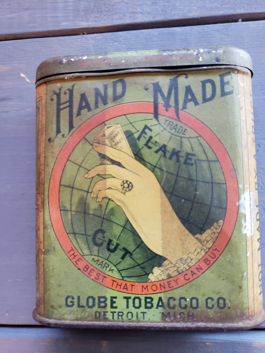 Globe Tobacco Co. Hand Made Flake Cut tin