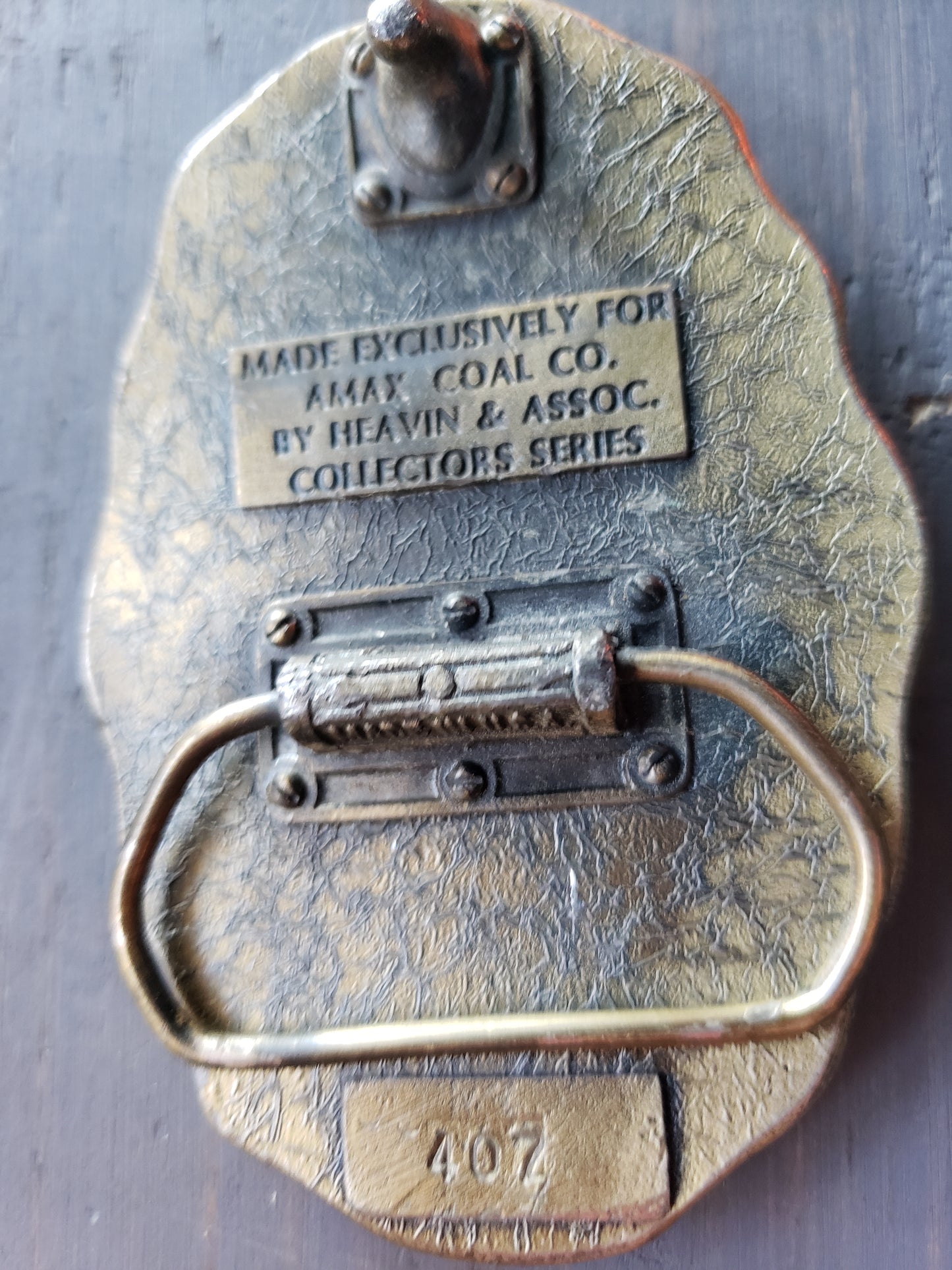 AMAX Coal Belle Ayr Mine 1983 belt buckle