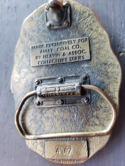 AMAX Coal Belle Ayr Mine 1983 belt buckle