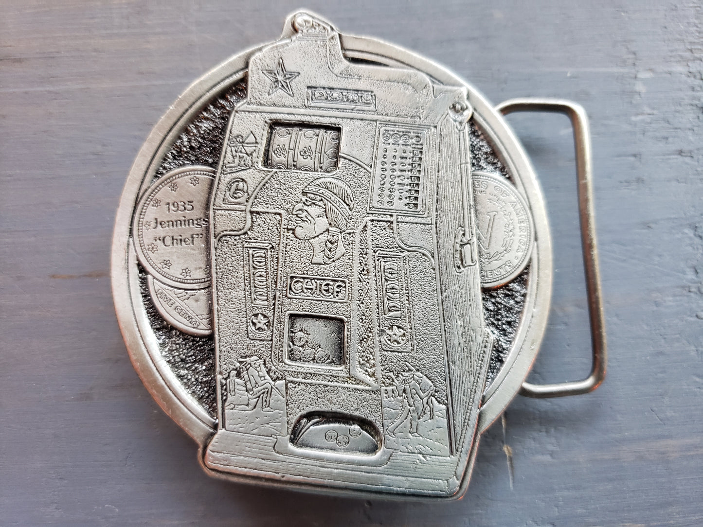 1935 Jennings Chief slot machine belt buckle