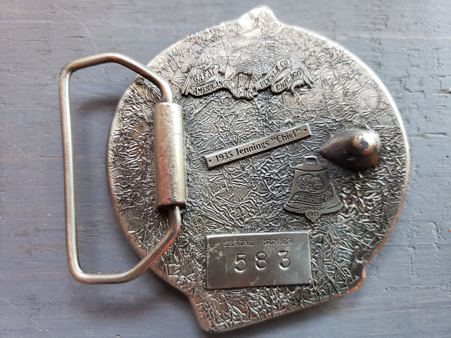1935 Jennings Chief slot machine belt buckle
