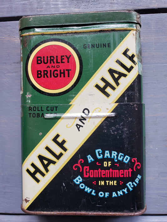 Burley and Bright Half and Half tobacco tin
