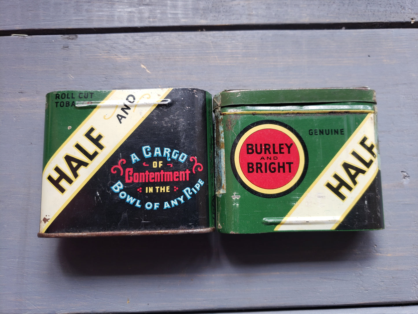 Burley and Bright Half and Half tobacco tin