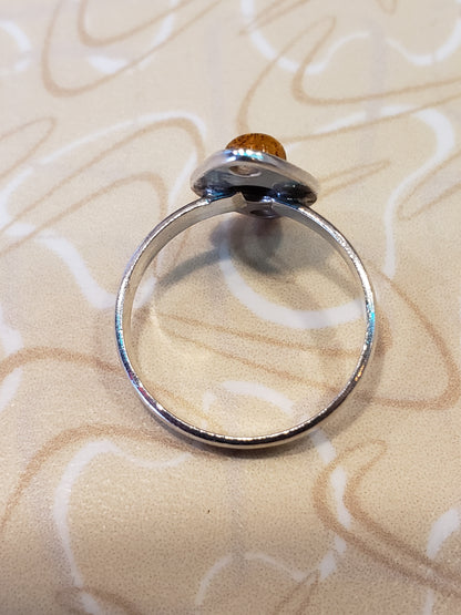 Sterling amber ring size 7