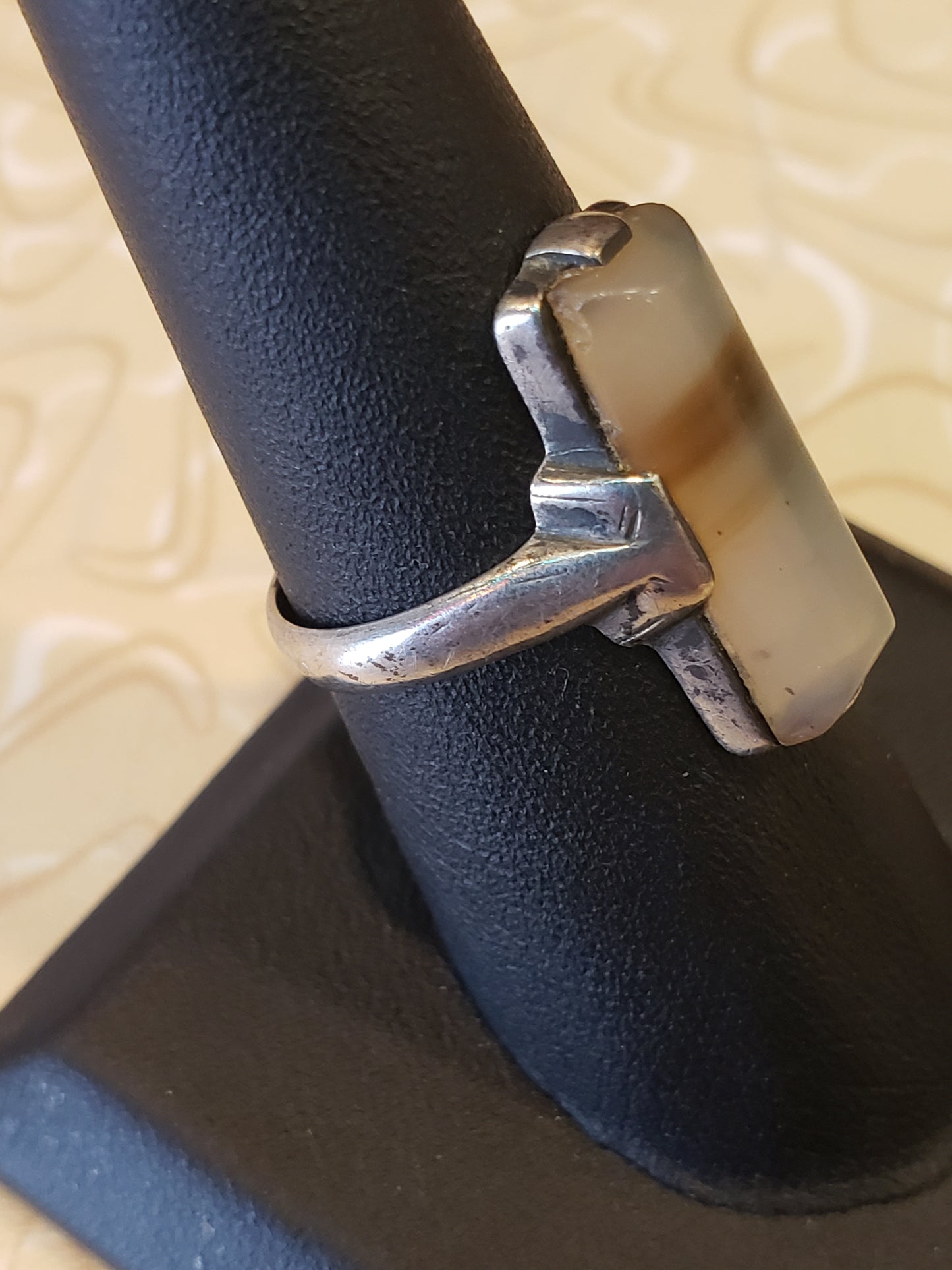 Sterling agate ring size 7.5