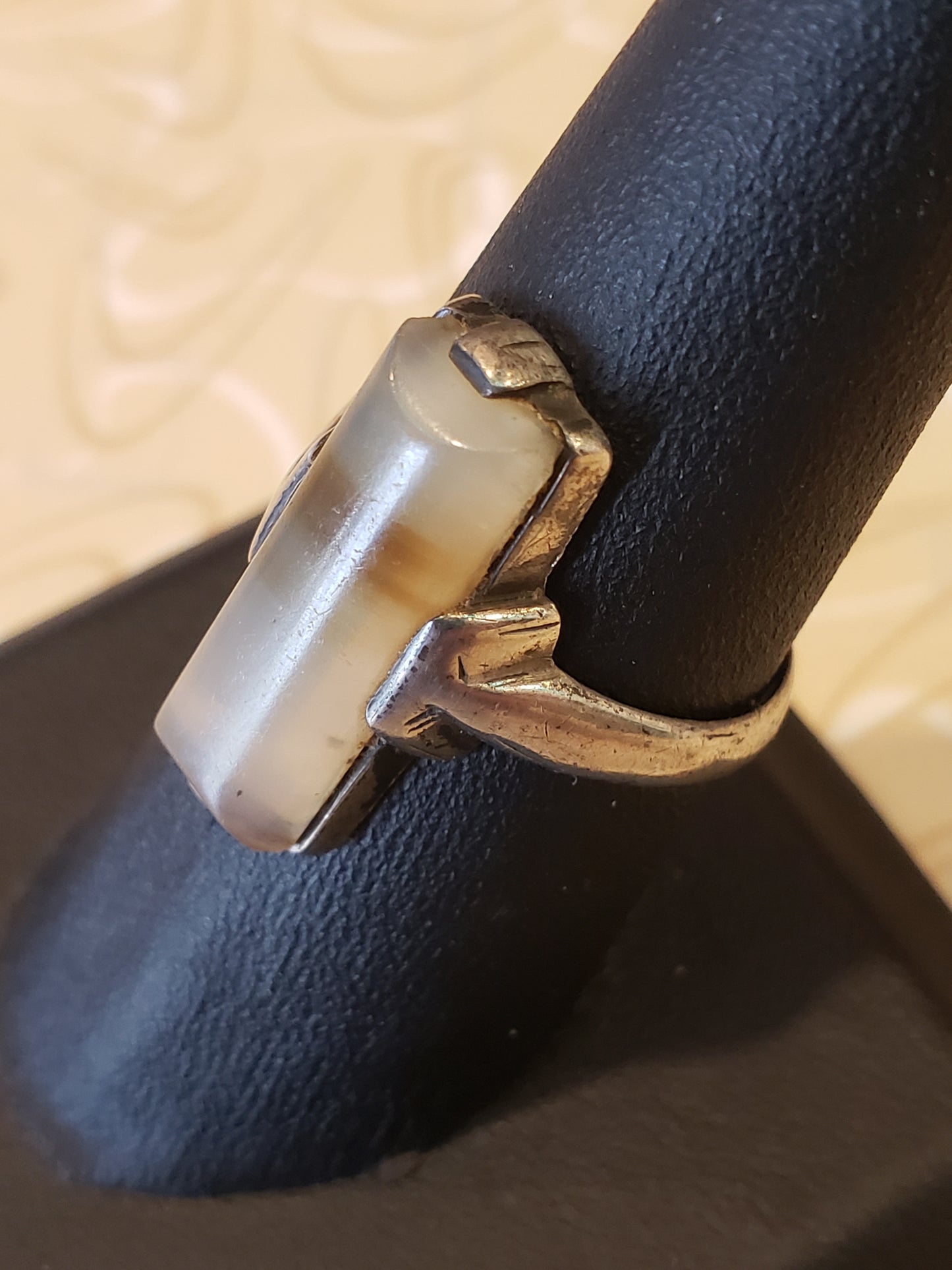 Sterling agate ring size 7.5