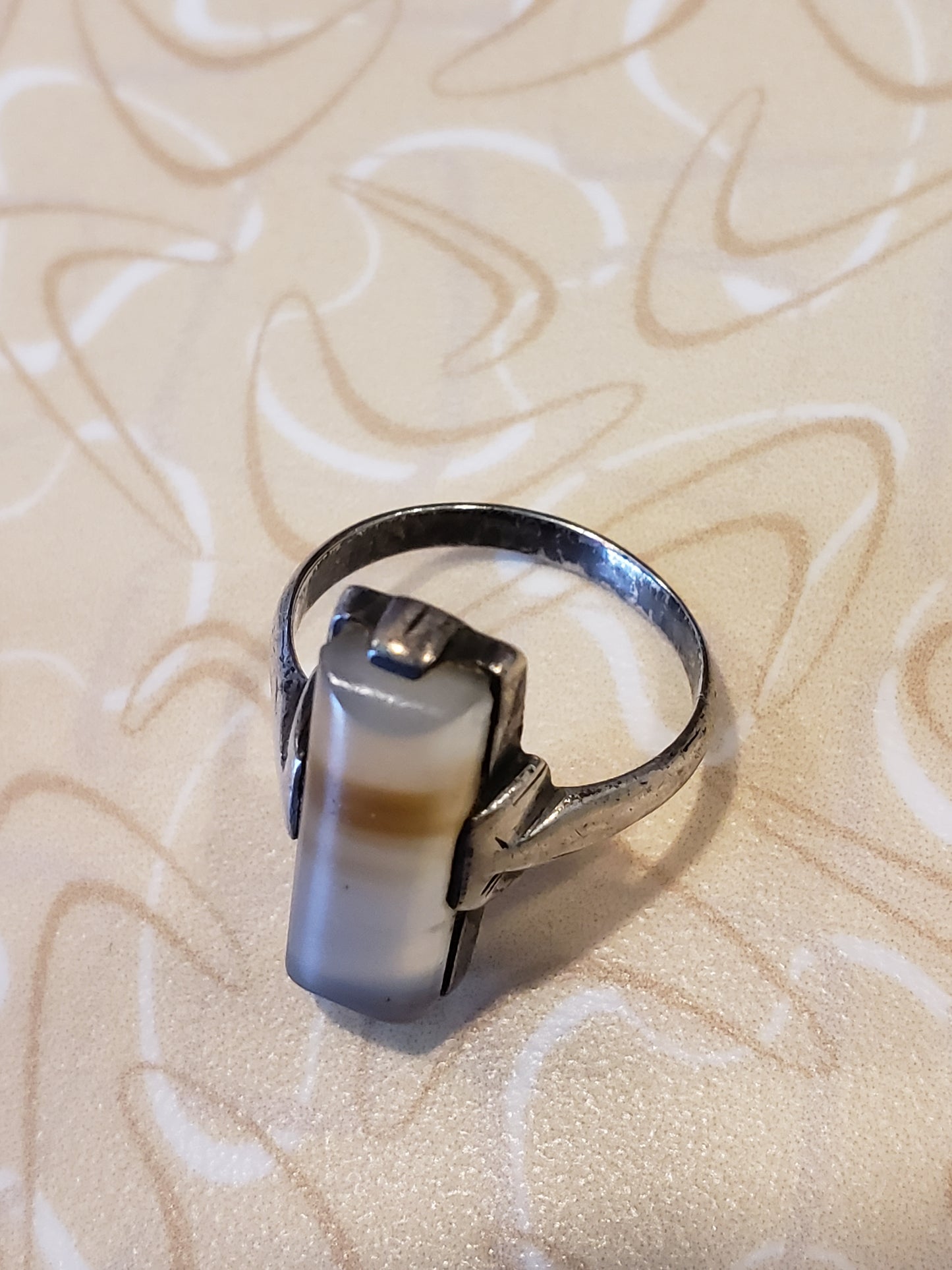 Sterling agate ring size 7.5