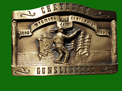 Cheyenne Gunslingers Centennial Belt Buckle
