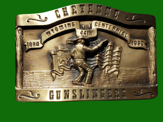 Cheyenne Gunslingers Centennial Belt Buckle