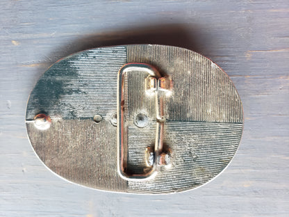 Horse Head Silver Tone Scrollwork belt buckle