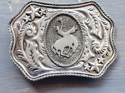 Vintage bucking horse belt buckle