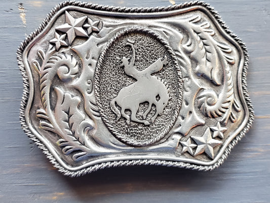 Vintage bucking horse belt buckle