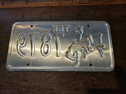 2002 Expired Embossed Wyoming Truck License Plate 17 7879