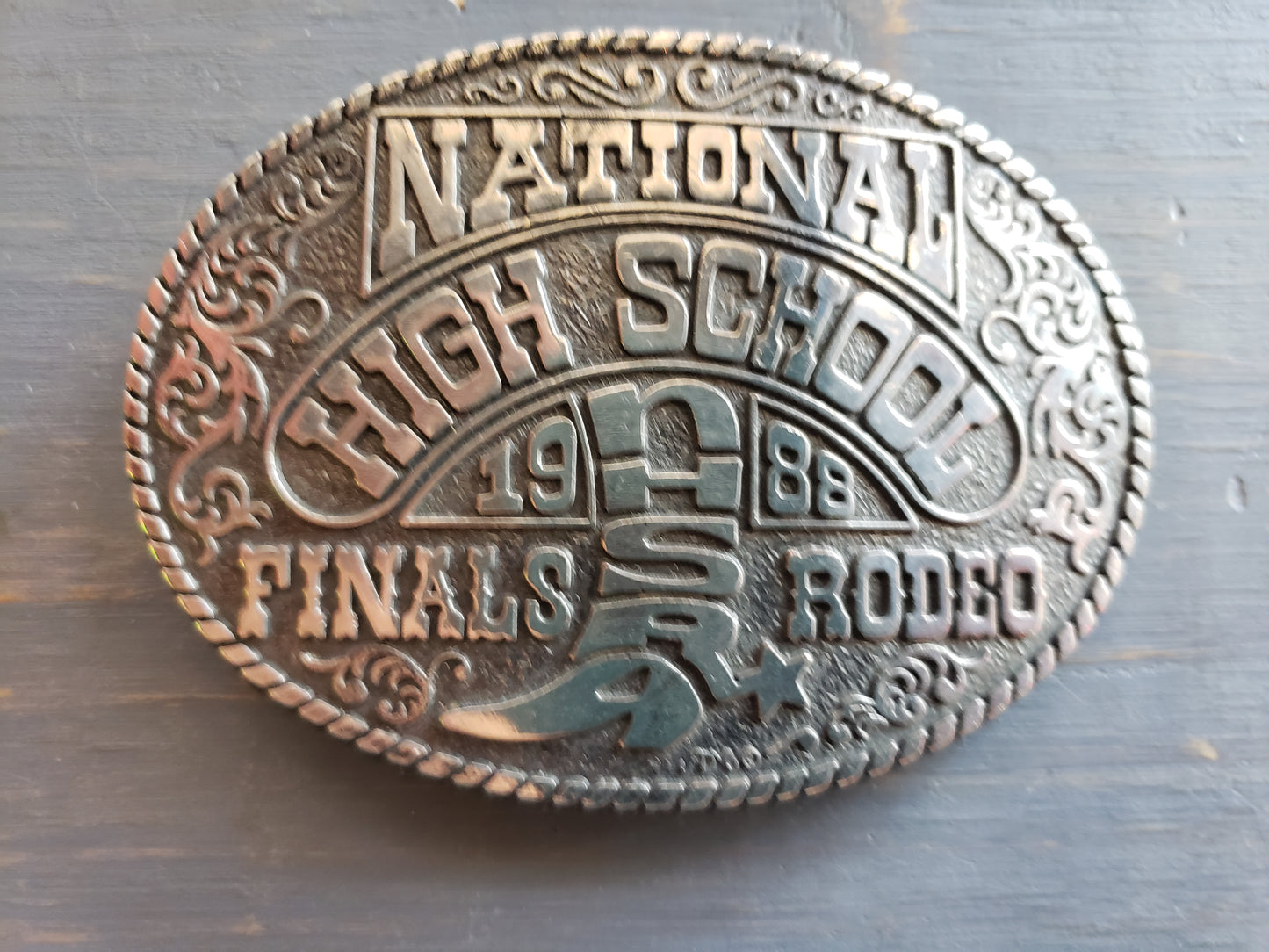1988 National High School Finals Rodeo belt buckle